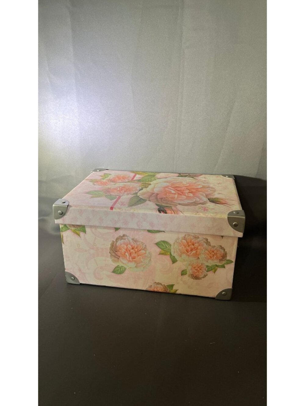 Tina Higgins Pink Floral Decorative Storage Box By Tri-Coastal